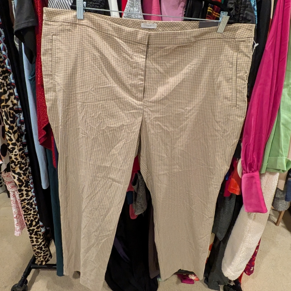Worthington Tan Plaid Trousers - 20W